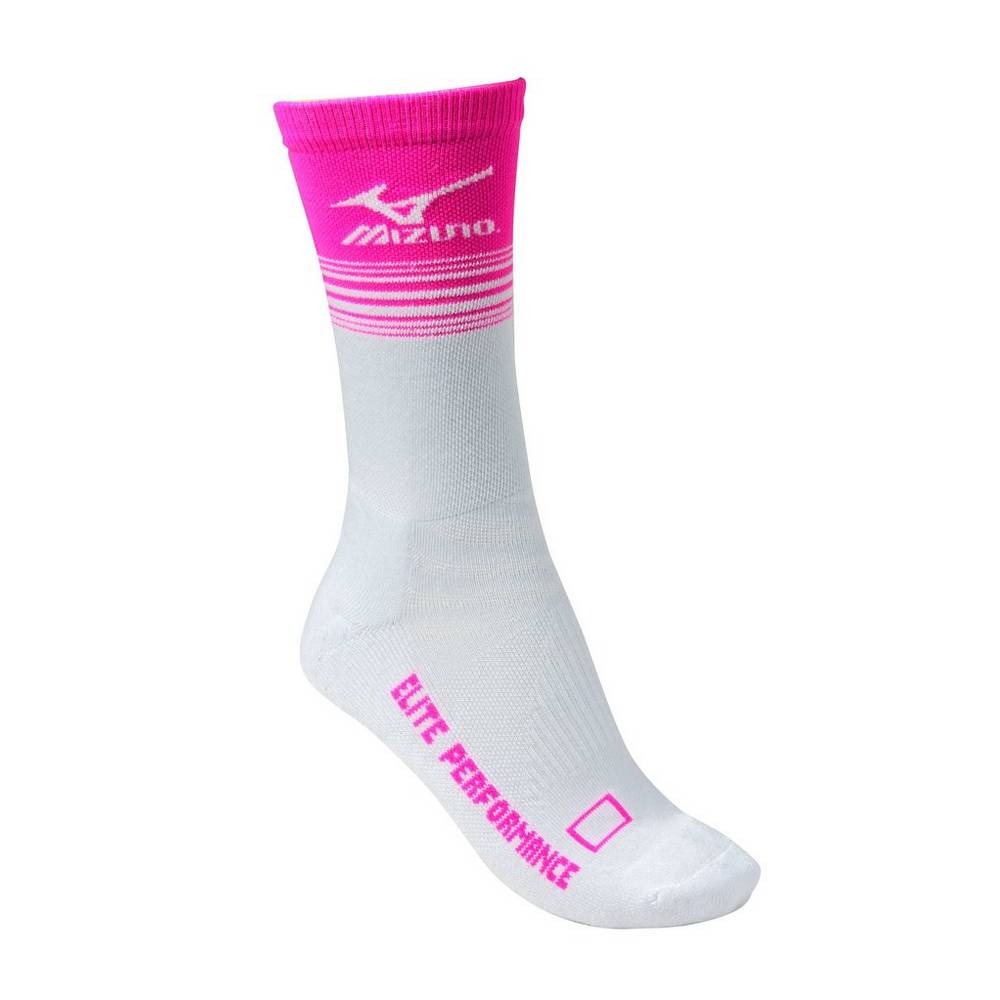 Panske Ponožky Mizuno Retro Crew Biele/Ruzove Vypredaj NFES39260